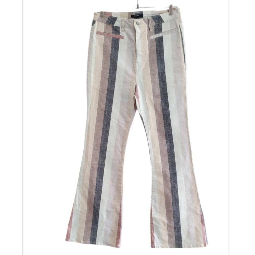 Forever 21 Multicolor Striped Flare Jeans Size 31